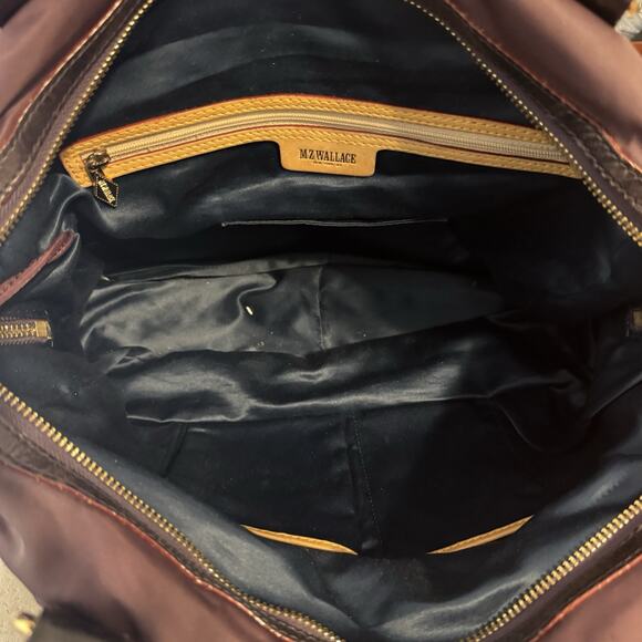 MZ Wallace Jane Bedford Purple Nylon and Leather Tote Shoulder Bag Purse - Picture 8 of 9